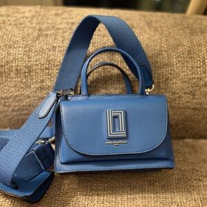 Barely worn Karl Lagerfeld Simone Blue Leather Crossbody